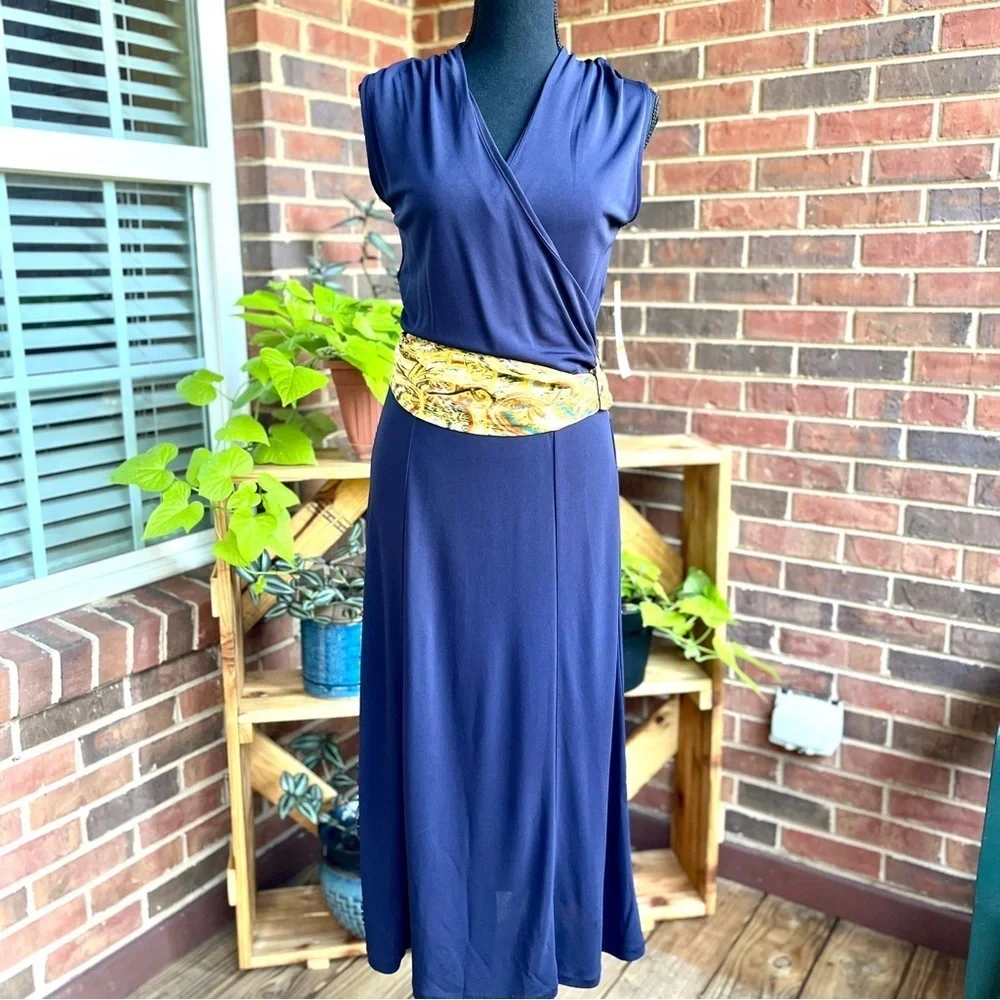 Jones New York Collection Sleeveless Faux Wrap Maxi Dress NWT Vintage - Picture 10 of 10